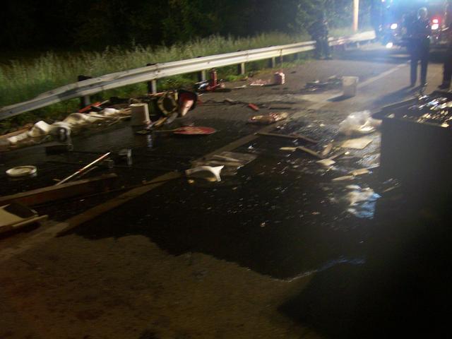 Transformer oil leaked onto the roadway